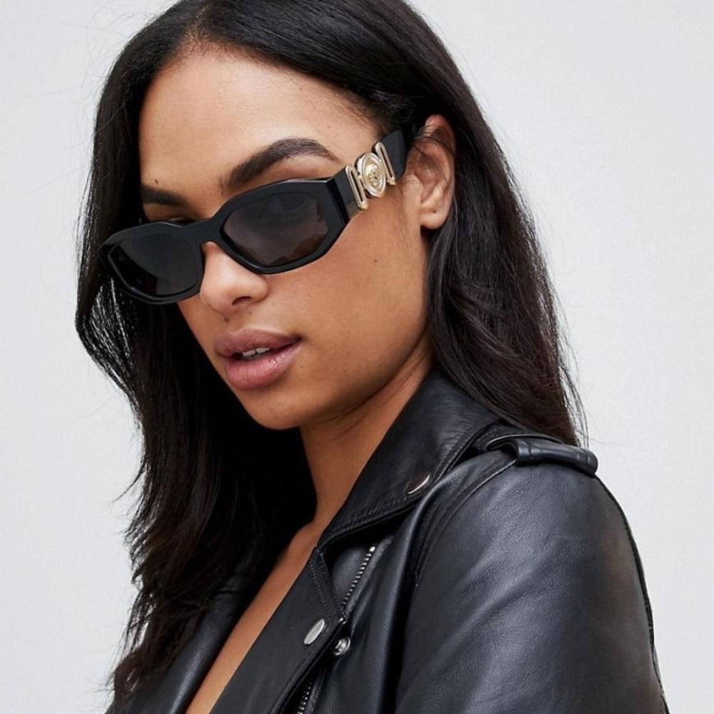 Versace 4361 Medusa Biggie Sunglasses Black Gold Unisex